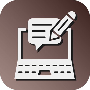 Kişisel ve Ticari Kullanım için Blog Vektörü Glyph Gradyan Arkaplan Simgesi