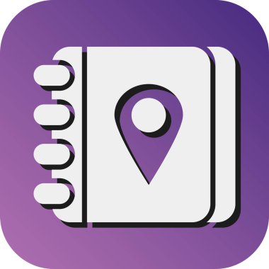 Kişisel ve Ticari Kullanım İçin Adres Defteri Vektörü Glyph Gradyan Arkaplan Simgesi