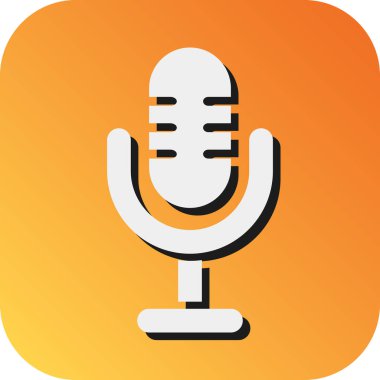 Kişisel ve Ticari Kullanım İçin Mikrofon Vektörü Glyph Gradyan Arkaplan Simgesi