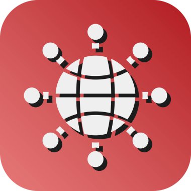 Kişisel ve Ticari Kullanım için Ağ Vektörü Glyph Gradyan Arkaplan Simgesi