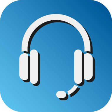 Kişisel ve ticari kullanım için Kulaklık Vektörü Glyph Gradyan Arkaplan Simgesi