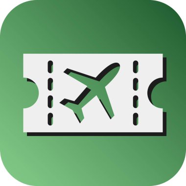 Kişisel ve Ticari Kullanım İçin Bilet Vektörü Glyph Gradyan Arkaplan Simgesi