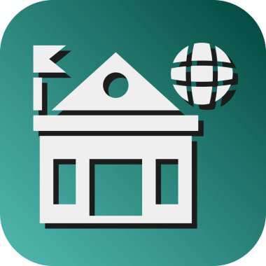 Kişisel ve Ticari Kullanım İçin Elçilik Vektörü Glyph Gradyan Arkaplan Simgesi