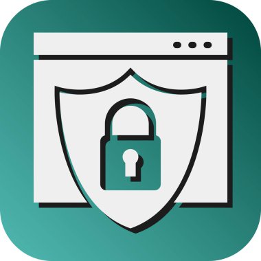 Kişisel ve ticari kullanım için Güvenlik Sistemi Vektörü Glyph Gradyan Arkaplan Simgesi