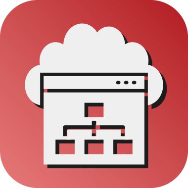 Kişisel ve ticari kullanım için Bulut Hesaplama Vektörü Kabartma Gradyan Arkaplan Simgesi