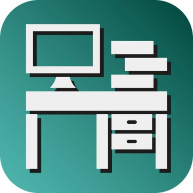 Kişisel ve ticari kullanım için Çalışma Masası Vektörü Glyph Gradyan Arkaplan Simgesi