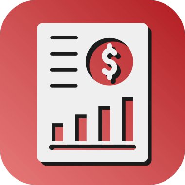 Kişisel ve Ticari Kullanım İçin Finansal Kâr Vektörü Glyph Gradyan Arkaplan Simgesi
