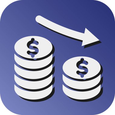 Kişisel ve ticari kullanım için Para Kayıpları Vektörü Glyph Gradyan Arkaplan Simgesi