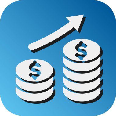 Kişisel ve Ticari Kullanım İçin Enflasyon Vektörü Glyph Gradyan Arkaplan Simgesi