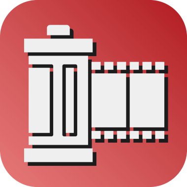 Kişisel ve ticari kullanım için Film Roll Vektörü Glyph Gradyan Arkaplan Simgesi