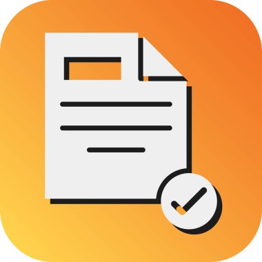 Kişisel ve Ticari Kullanım İçin Vektör Glyph Gradyan Arkaplan Simgesini Onayla