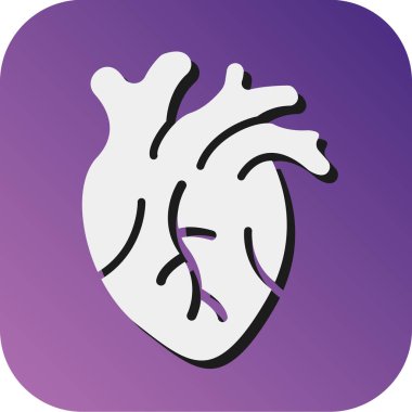 Kişisel ve ticari kullanım için Kalp Vektörü Glyph Gradyan Arkaplan Simgesi