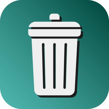 Kişisel ve Ticari Kullanım İçin Çöp Kutusu Vektörü Gradyan Arkaplan Simgesi