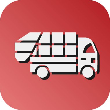 Kişisel ve Ticari Kullanım İçin Çöp Kamyonu Vektörü Gradyan Arkaplan Simgesi