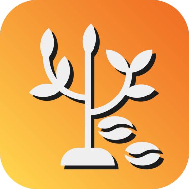 Kişisel ve ticari kullanım için Kahve Ağacı Vektörü Gradyan Arkaplan Simgesi