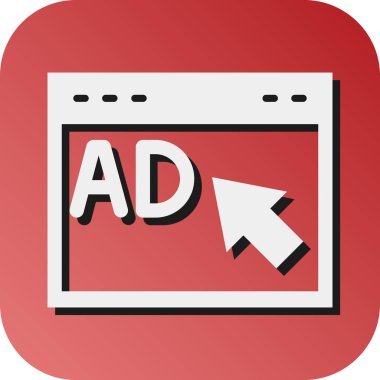 Kişisel ve Ticari Kullanım İçin Reklam Vektörü Glyph Gradyan Arkaplan Simgesi