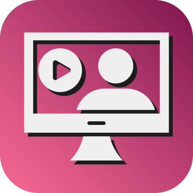 Kişisel ve ticari kullanım için Webinar Vektör Glyph Gradyan Arkaplan Simgesi