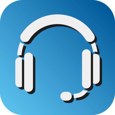 Kişisel ve ticari kullanım için kulaklık Vektörü Glyph Gradyan Arkaplan Simgesi