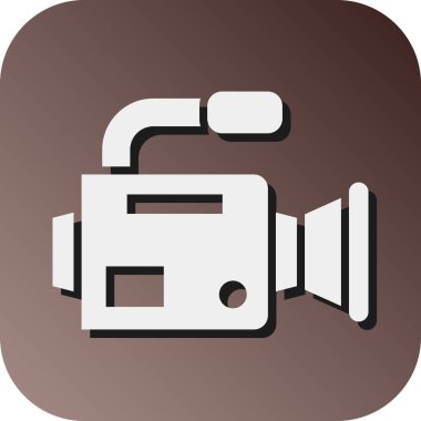 Kişisel ve ticari kullanım için Video Kamera Vektörü Glyph Gradyan Arkaplan Simgesi
