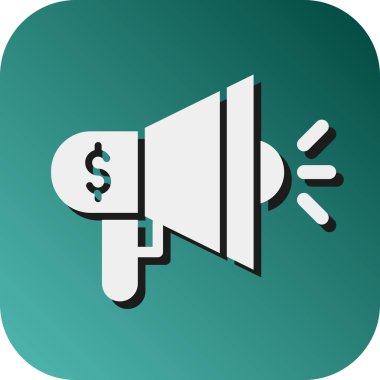 Kişisel ve ticari kullanım için Tanıtım Vektörü Glyph Gradyan Arkaplan Simgesi