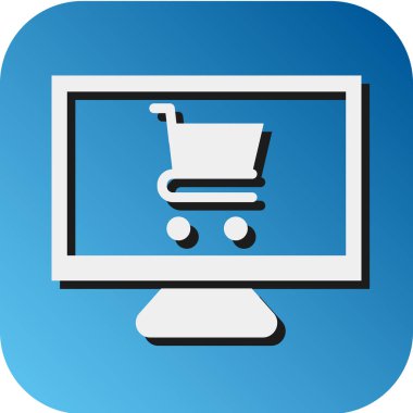 Kişisel ve Ticari Kullanım için Çevrimiçi Dükkan Vektörü Glyph Gradyan Arkaplan Simgesi