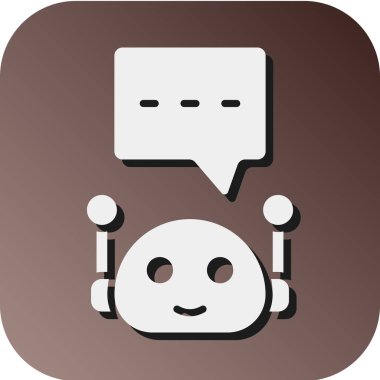 Chatbot Vektörü Glyph Gradyan Kişisel ve Ticari Kullanım Simgesi