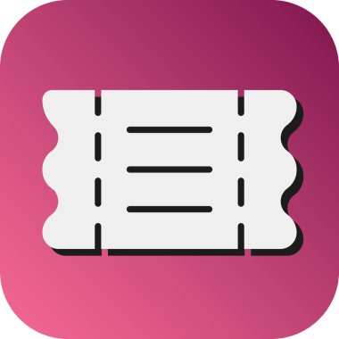 Kişisel ve Ticari Kullanım İçin Bilet Vektörü Glyph Gradyan Arkaplan Simgesi