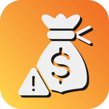 Kişisel ve ticari kullanım için Risk Vektörü Glyph Gradyan Arkaplan Simgesi