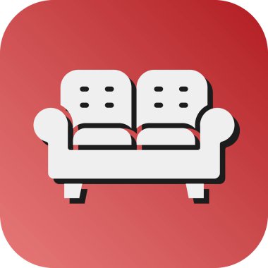 Kişisel ve ticari kullanım için Kanepe Vektörü Glyph Gradyan Arkaplan Simgesi