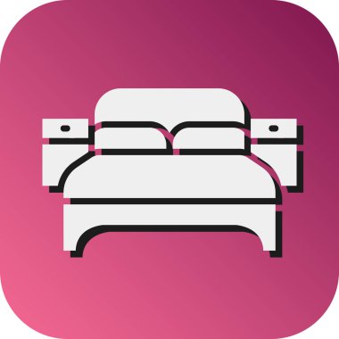 Kişisel ve Ticari Kullanım İçin Yatak Vektörü Glyph Gradyan Arkaplan Simgesi