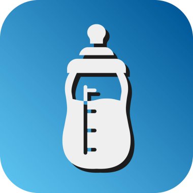 Kişisel ve ticari kullanım için Süt Şişesi Vektörü Gradyan Arkaplan Simgesi