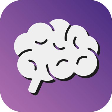 Kişisel ve ticari kullanım için Beyin Vektörü Glyph Gradyan Arkaplan Simgesi