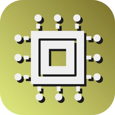 Kişisel ve Ticari Kullanım İçin İşlemci Vektörü Glyph Gradyan Arkaplan Simgesi