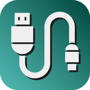 Kişisel ve ticari kullanım için Usb Kablo Vektörü Glyph Gradyan Arkaplan Simgesi