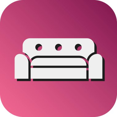 Kişisel ve ticari kullanım için Kanepe Vektörü Glyph Gradyan Arkaplan Simgesi