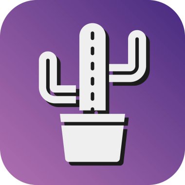 Kişisel ve ticari kullanım için Kaktüs Vektörü Gradyan Arkaplan Simgesi