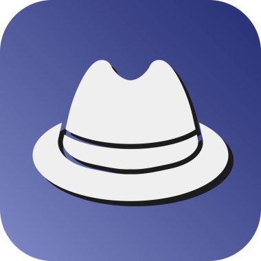 Kişisel ve Ticari Kullanım İçin Fedora Şapka Vektörü Glyph Gradyan Arkaplan Simgesi