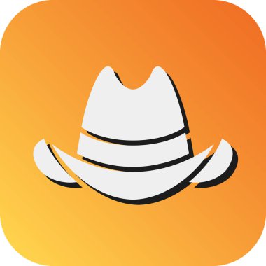 Kişisel ve Ticari Kullanım İçin Kovboy Şapkası Vektör Gradyan Arkaplan Simgesi