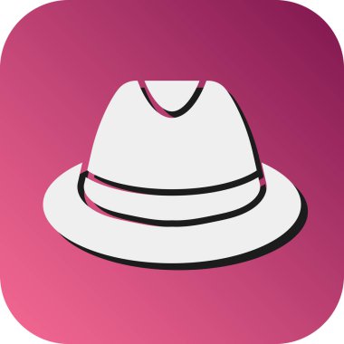 Kişisel ve Ticari Kullanım İçin Panama Şapka Vektörü Glyph Gradyan Arkaplan Simgesi