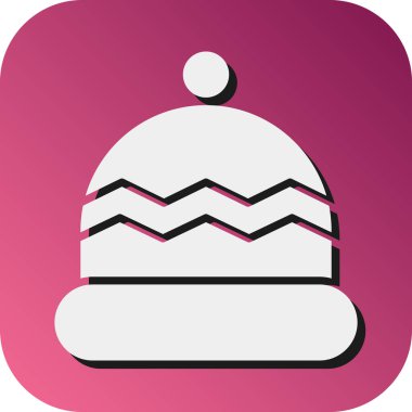 Snood Şapka Vektörü Glyph Gradyan Kişisel ve Ticari Kullanım Simgesi