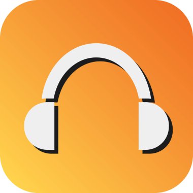 Kişisel ve Ticari Kullanım İçin Kulaklık Vektörü Glyph Gradyan Arkaplan Simgesi