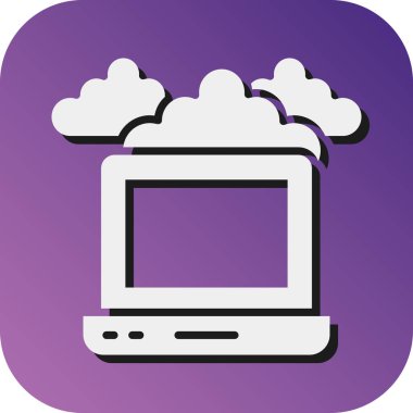 Kişisel ve ticari kullanım için Bulut Vektörü Glyph Gradyan Arkaplan Simgesi