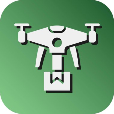 İnsansız Hava Aracı Taşıma Vektörü Glyph Gradyan Kişisel ve Ticari Kullanım Simgesi