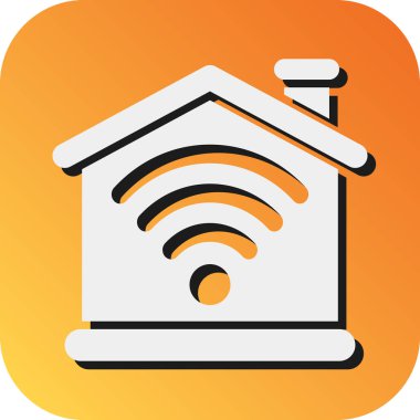 Akıllı Ev Vektörü Glyph Gradyan Kişisel ve Ticari Kullanım Simgesi