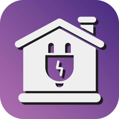 Kişisel ve Ticari Kullanım İçin Sıfır Enerji Binası Vektör Gradyan Arkaplan Simgesi