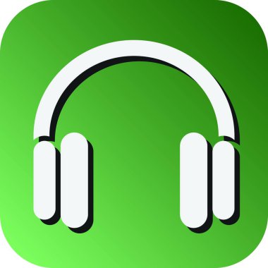 Kişisel ve ticari kullanım için kulaklık vektörü Glyph Gradyan Arkaplan Simgesi