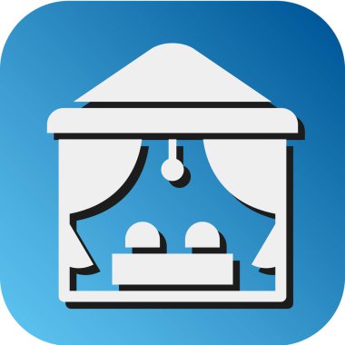 Plaj Kabini Vektörü Glyph Gradyan Kişisel ve Ticari Kullanım Simgesi