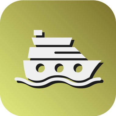 Kişisel ve ticari kullanım için Gemi Vektörü Glyph Gradyan Arkaplan Simgesi