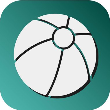 Plaj Topu Vektörü Glyph Gradyan Kişisel ve Ticari Kullanım Simgesi