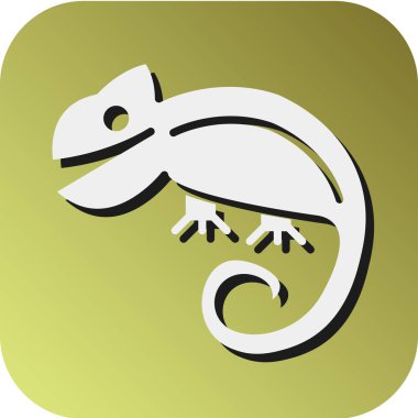 Bukalemun Vektörü Glyph Gradyan Kişisel ve Ticari Kullanım İçin Arkaplan Simgesi